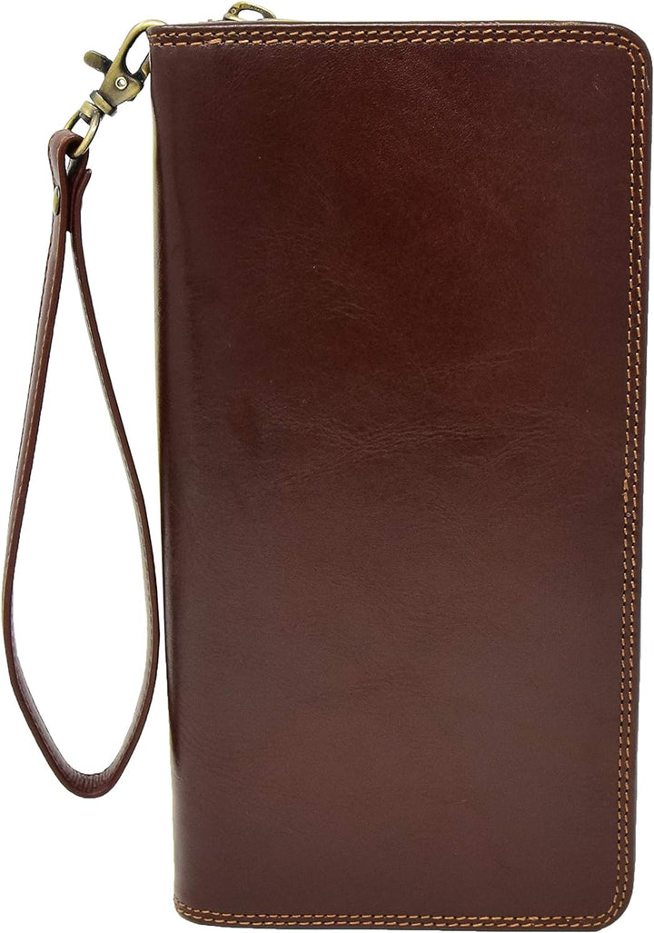 A1 FASHION GOODS Echt Italienisches Leder Reise Reisepass Brieftasche Karten ID Unterlagen Bordkarte