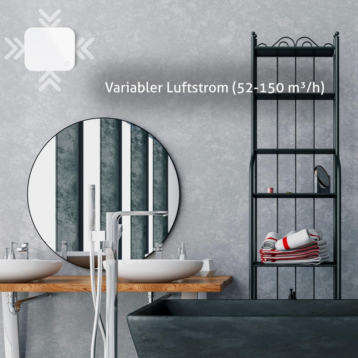 Turbionaire Trend Plus 120 WM Badlüfter 120 mm, Mit Fernbedienung – 7 Geschwindigkeiten + Boost, 25d