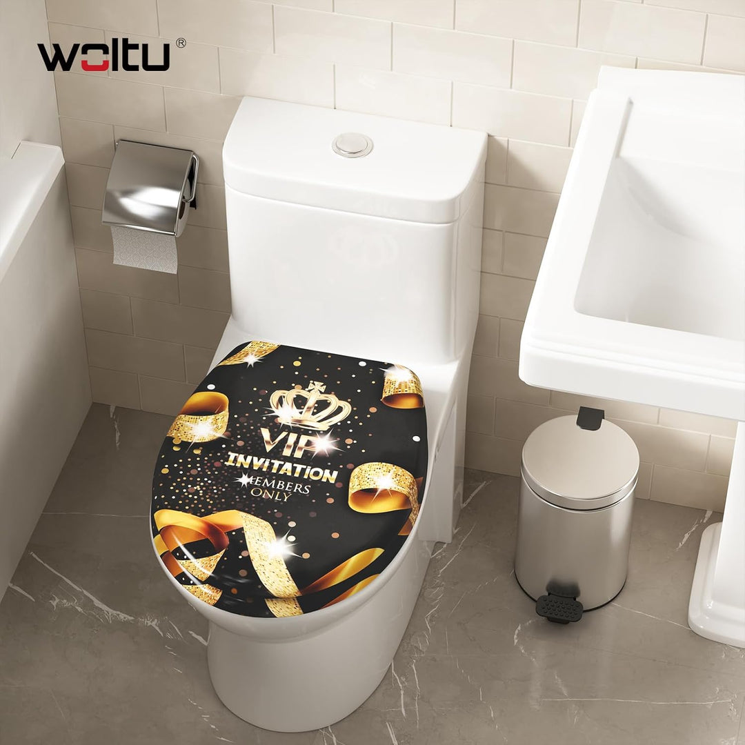WOLTU WC Sitz mit Absenkautomatik,Toilettensitz Motiv,Toilettendeckel aus Duroplast,Stable Klodeckel