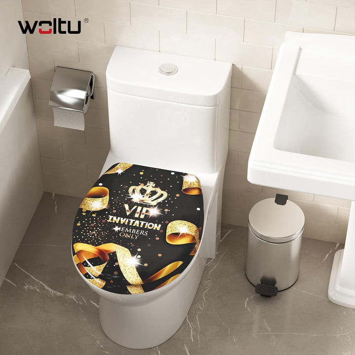 WOLTU WC Sitz mit Absenkautomatik,Toilettensitz Motiv,Toilettendeckel aus Duroplast,Stable Klodeckel