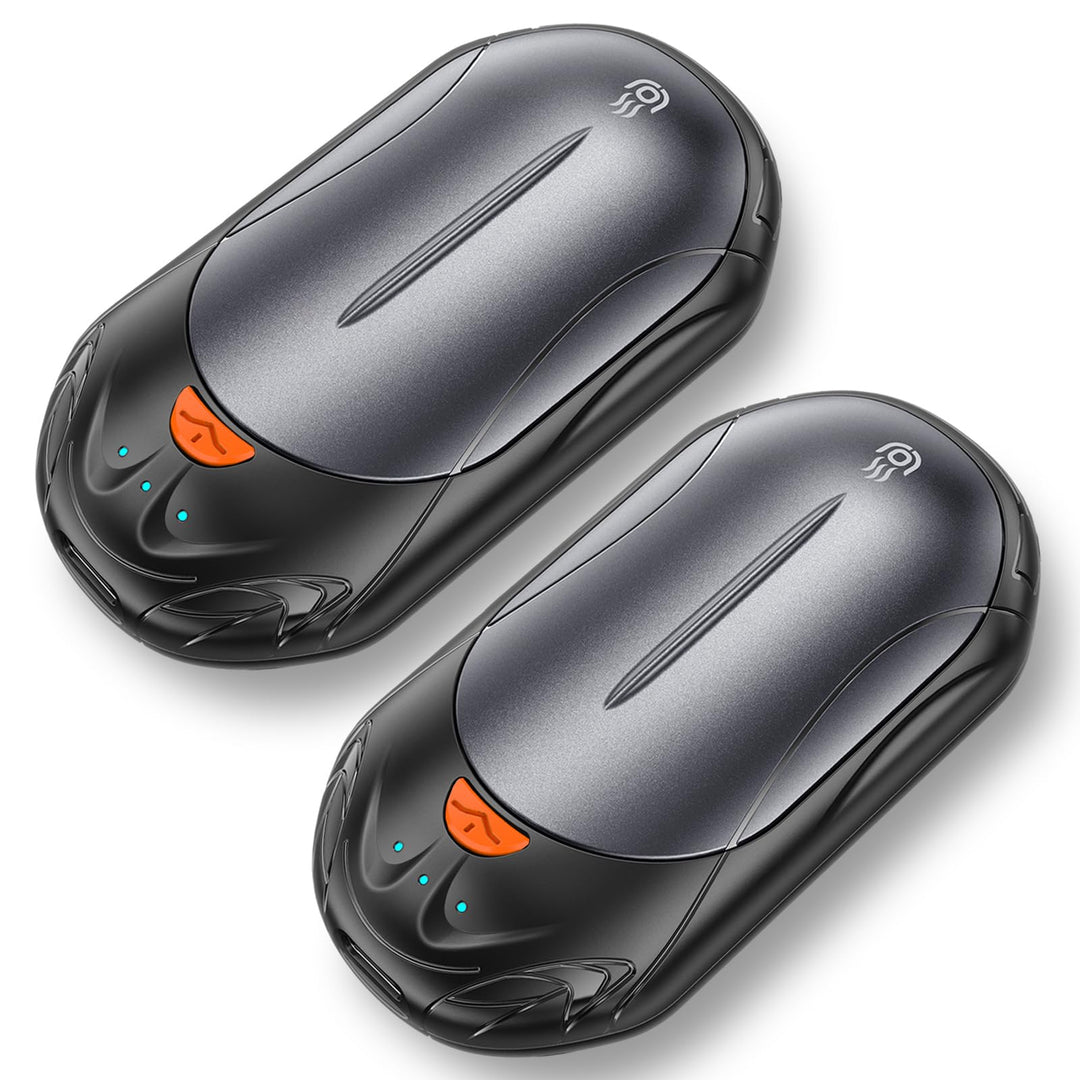 OUTJUT Handwärmer Elektrisch 6000mAh, 2 Pack Wiederaufladbar Handwärmer Tragbare Taschenwärmer 3 Hei