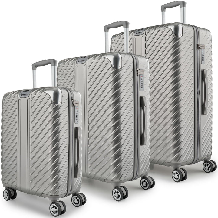 3-Set Gesamtvolumen 240L, Reisekoffer mit Rollen - Extrem Stabiler Trolley Koffer mit Laptoptaschen-