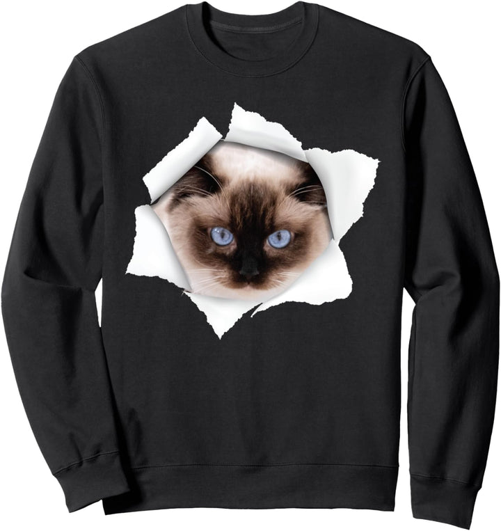 Süsse Katze zerrissen – Ragdoll-Katze Sweatshirt