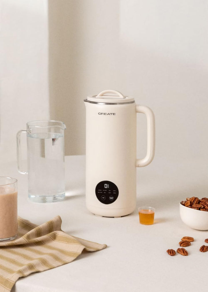 CREATE/VEGAN MILK MAKER/Multifunktionale Pflanzenmilchmaschine Cremeweiss/Programmierbar bis zu 12St