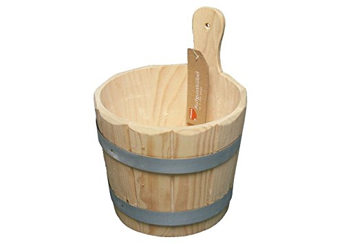 Sauna Kübel für Aufguss 5 Liter - Holzkübel inkl. Nässeschutz -