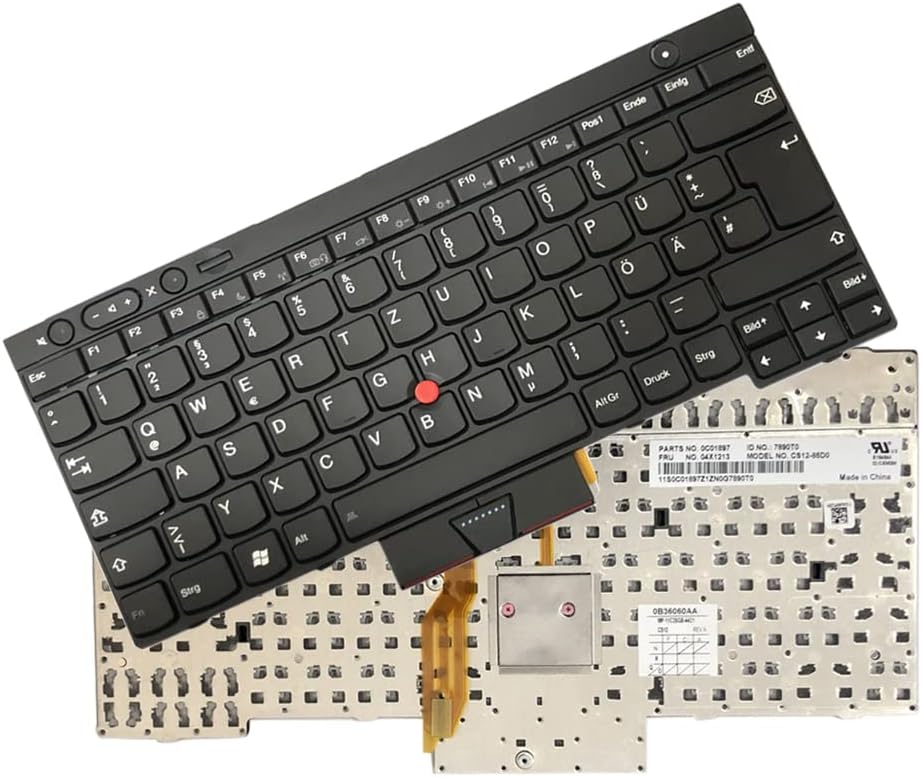 Gintai Ersatztaste Tastatur Deutsch Keyboard QWERTZ NoBacklit für Lenovo ThinkPad X230, X230 Tablet,