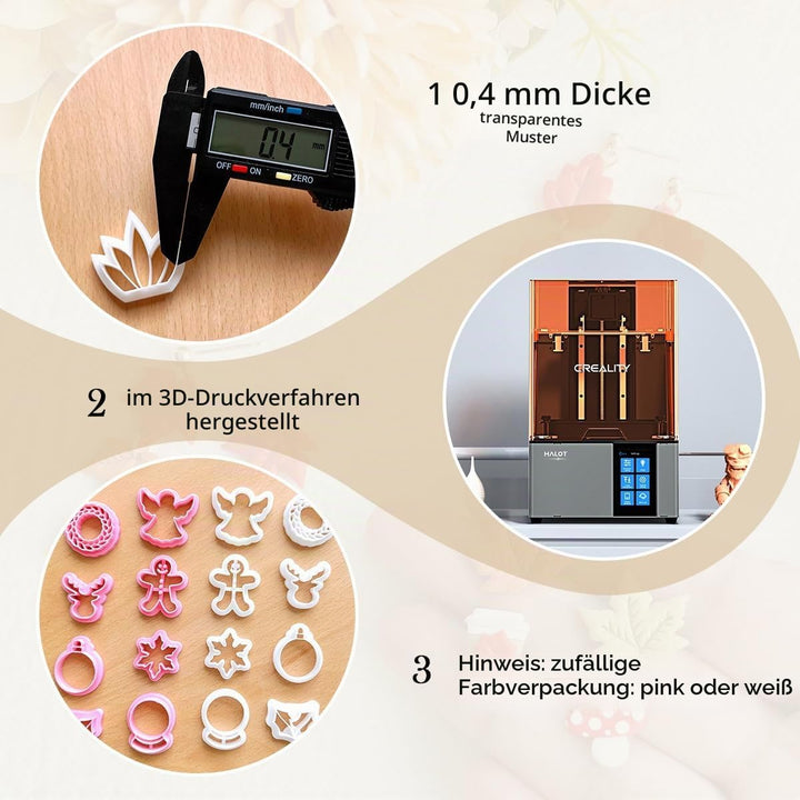 KEOKER Weihnachten Clay Cutters, Weihnachten Polymer Clay Cutter für Ohrringe Herstellung, 20 Clay C