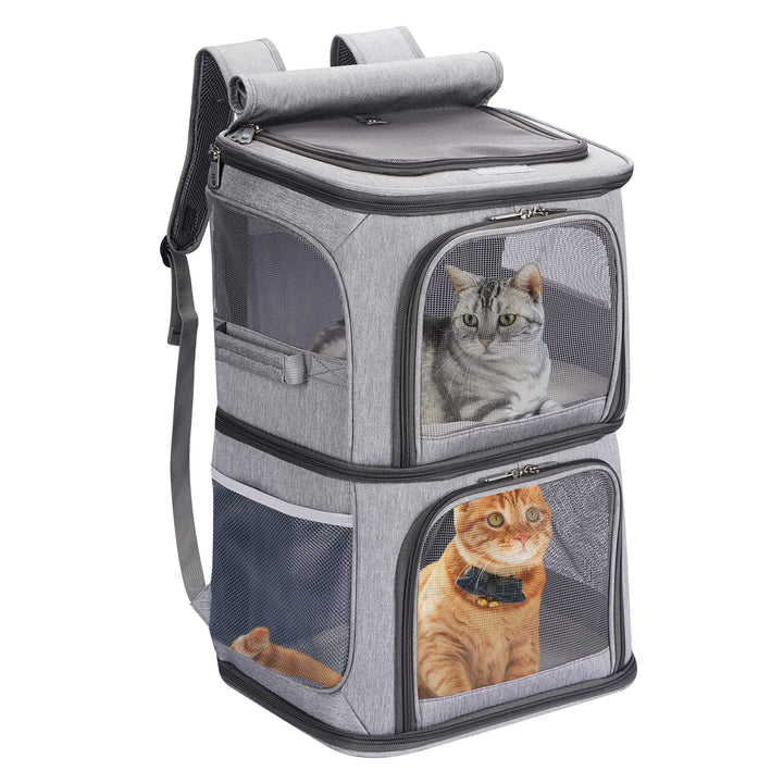 VOISTINO 2-in-1 Doppel-Tragetasche für kleine Katzen und Hunde, tragbare Haustier-Reisetasche, super