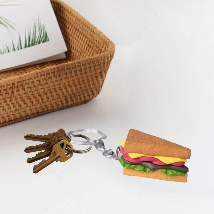 8 Pcs Food Keychain Mini Simulation Sandwich Schlüsselbund Food Anhänger Kreativer Köstlicher Lebens