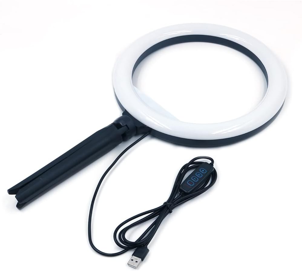 10in 3 Farben 10 Helligkeitsstufen Make-up-Ringlicht, Stativständer-Telefonhalter, Tragbare Desktop-