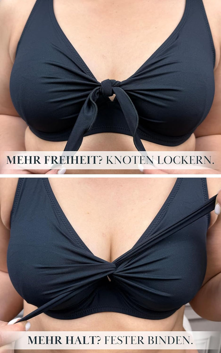 VIVISENCE Bikini BH Dame Bademode Bikinioberteil Musterlos Setteil EU 3202 75H Dunkelblau, 75H Dunke