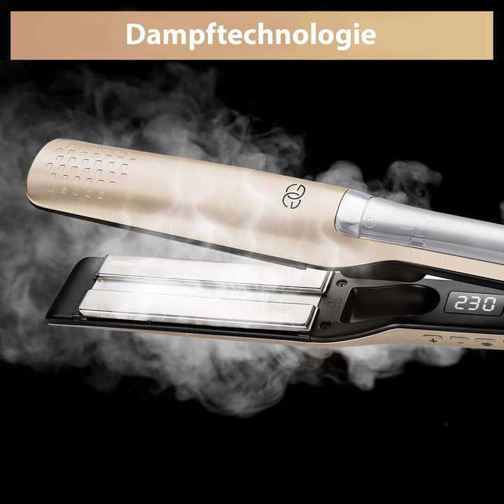 Glätteisen 2-in-1 Professionelles Haarglätter Lockenstab GOLDEN GOODS - Dampfglätter, Hair Straighte