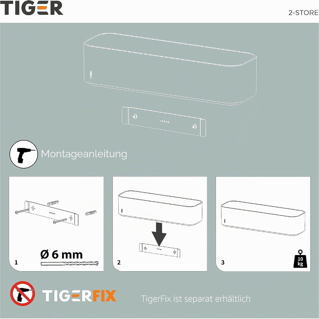 Tiger 2-Store Ablage 35cm, als Duschkorb oder Badezimmerablage zu verwenden, zur Aufbewahrung von Ba