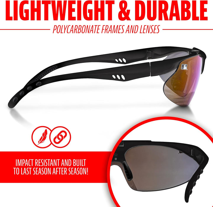 Franklin Sports MLB - Flip Up Baseball + Softball Sonnenbrille für Kinder + Erwachsene - Leichte Spo