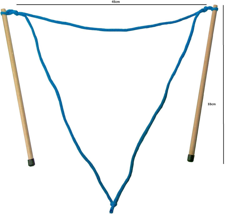 2 Paar Stäbe (33cm) Riesenseifenblasen klein + Pulver für 5L, Holz Seifenblasen Set Kinder