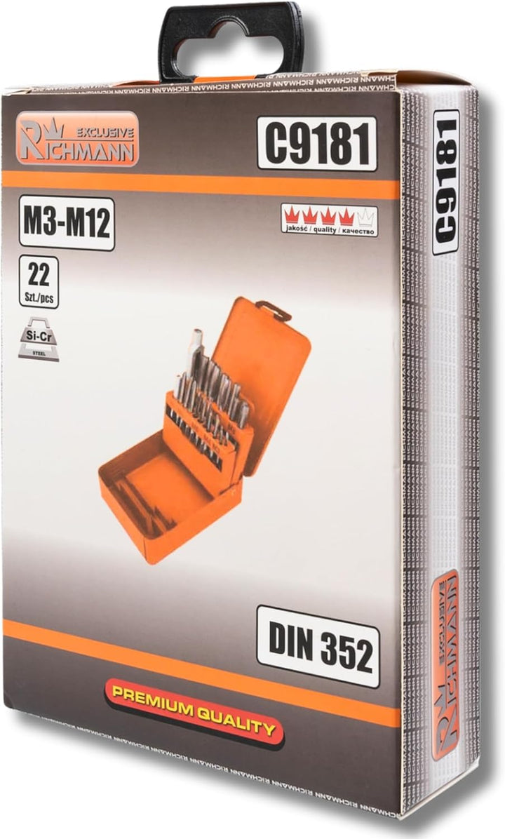 Profi Gewindeschneider M3-M12 Satz Gewindebohrer Set Gewindeschneid Box Hand M5