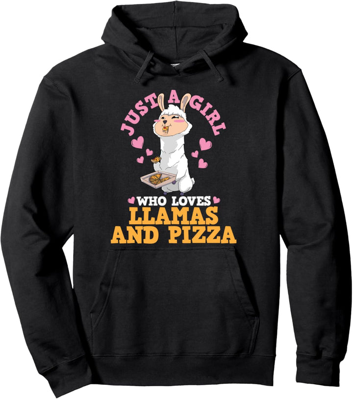 Lama Pizza Kawaii Pullover Hoodie