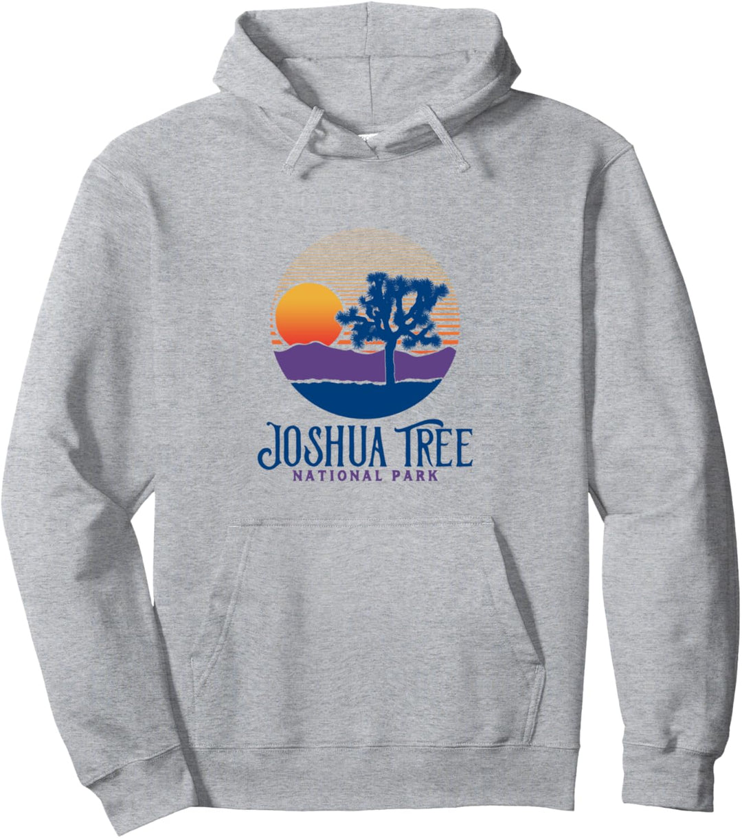 Joshua Tree National Park Vintage Artistic Sunset Mountains Pullover Hoodie
