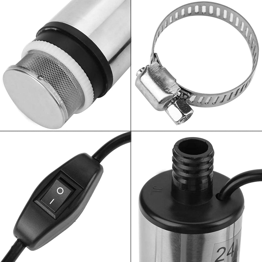 Edelstahl-Tauchpumpe DC 24V Transferpumpe für Wasser Öl Kerosin Tanken Werkzeug, 24V