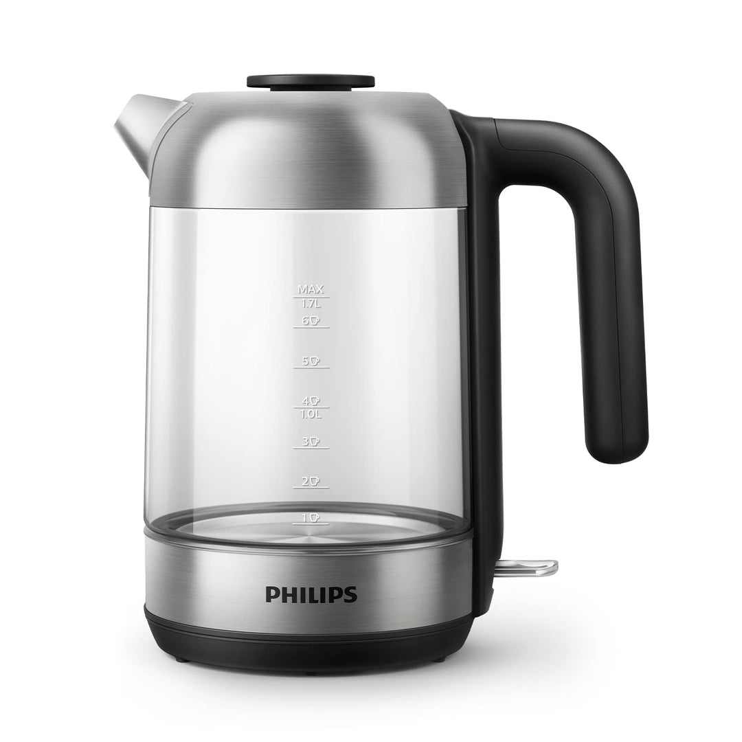 Philips Wasserkocher – 1.7 L Fassungsvermögen mit Kontrollanzeige, Glas, Pirouettenbasis