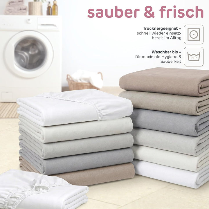 babybay Jersey Spannbetttuch Deluxe passend für die Modell Boxspring XXL, weiss, 105 x 57,5 cm (1er
