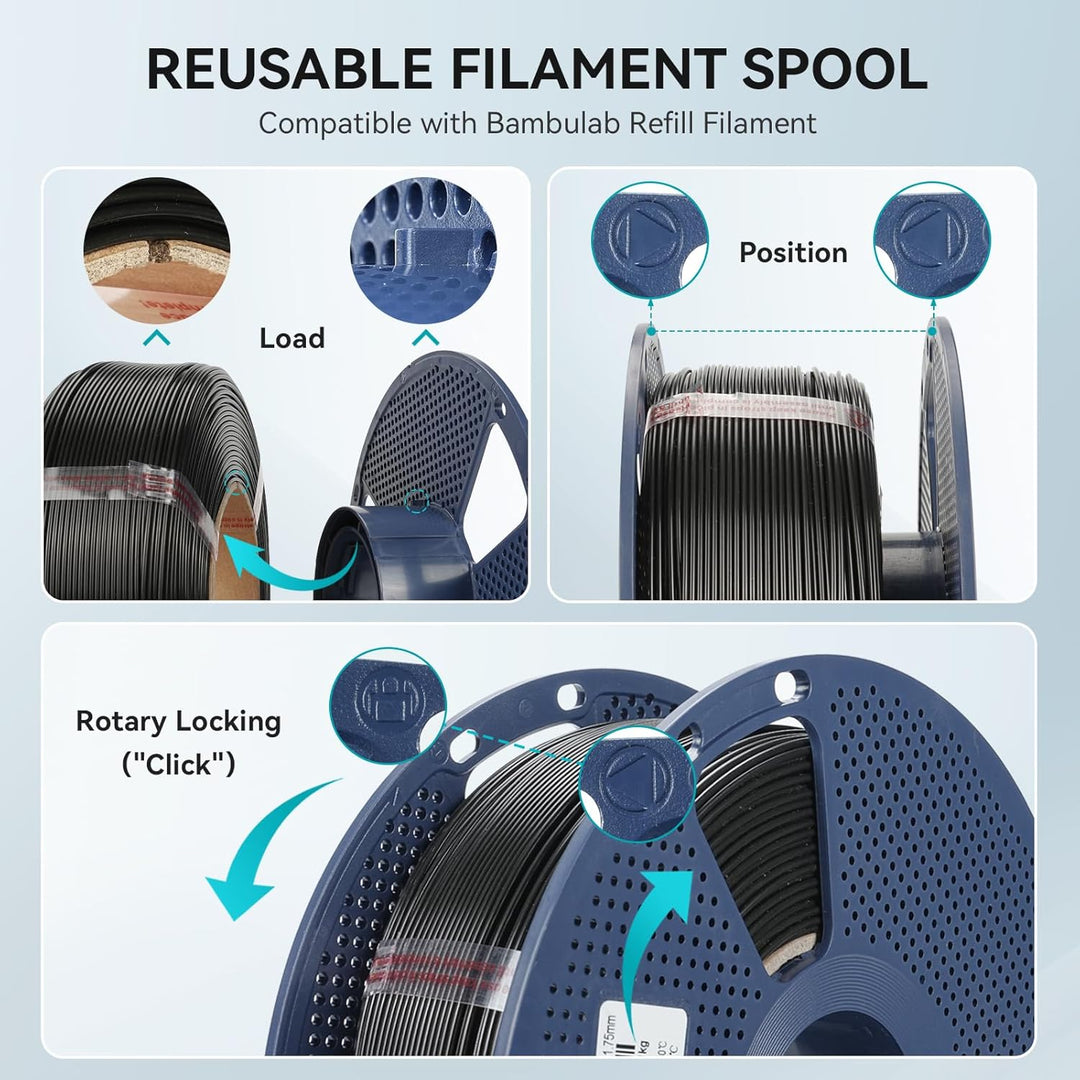 PETG-Filament, 1,75 mm – 2 kg, SUNLU PETG 3D-Drucker-Filament, wiederverwendbare Spule, kompatibel m