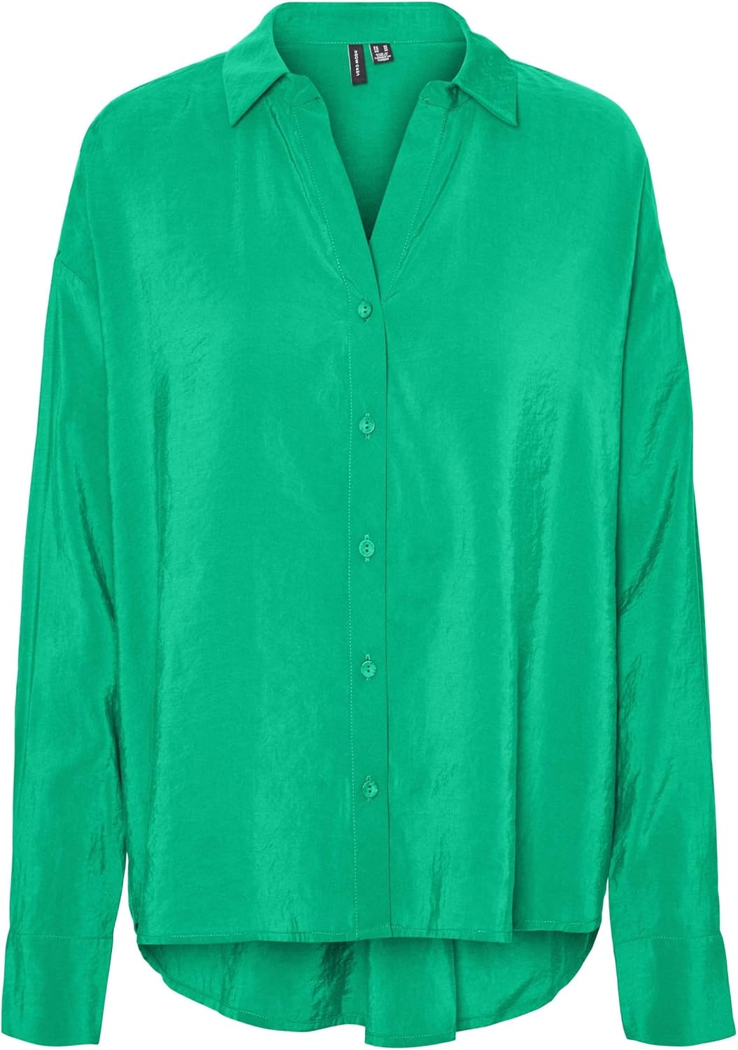 VERO MODA Damen Vmqueeny Ls Oversize Shirt WVN Ga Noos Langarmshirt XS Bright Green, XS Bright Green