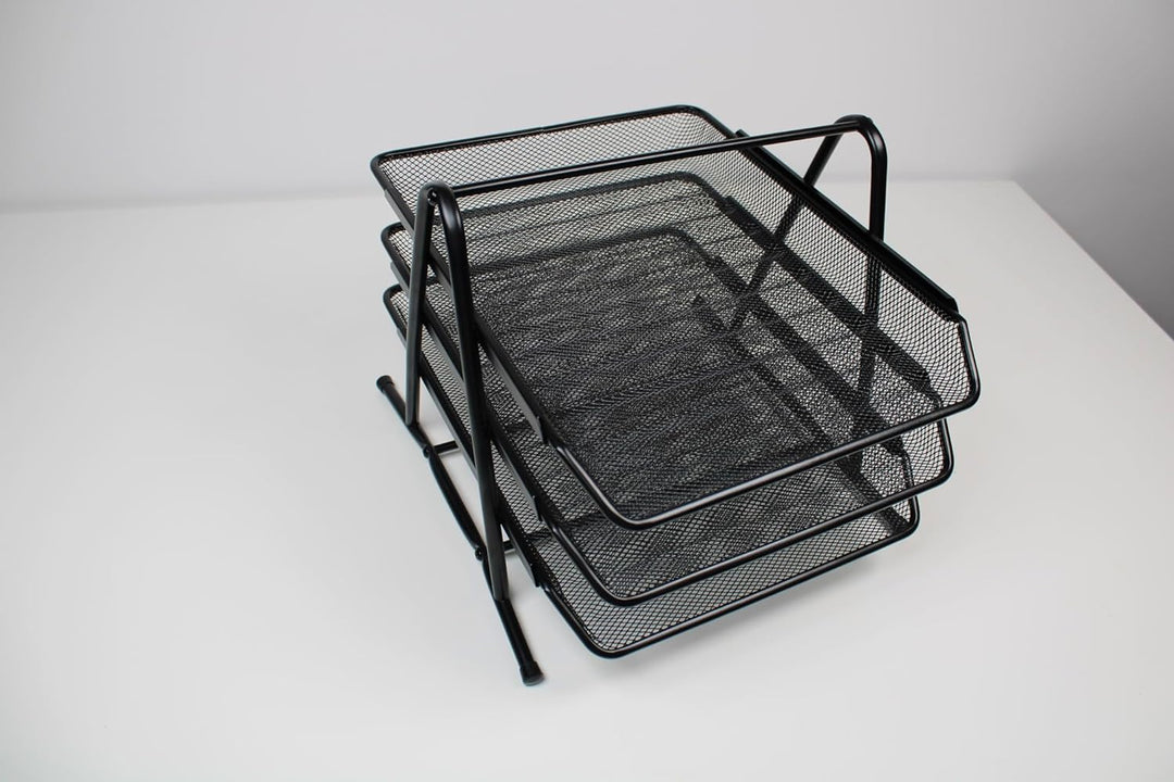 Wedo 65801 Briefablage Office (aus Drahtmetall, 3 Fächer, passend bis C4-Format, 35 x 30 x 27 cm) sc