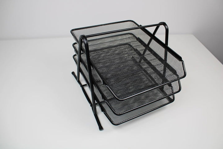 Wedo 65801 Briefablage Office (aus Drahtmetall, 3 Fächer, passend bis C4-Format, 35 x 30 x 27 cm) sc