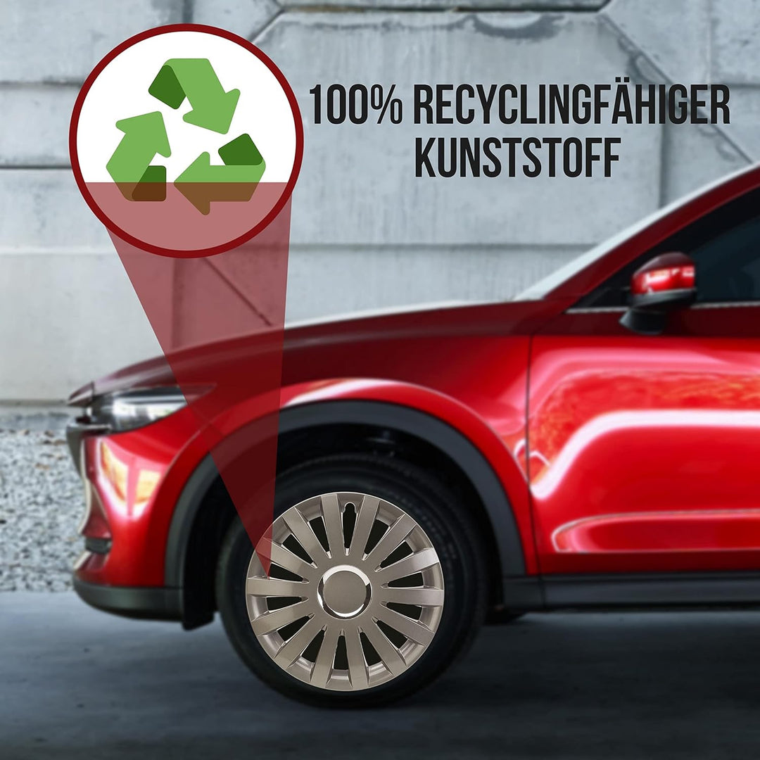 Albrecht 13 Zoll Radkappen grau für Stahlfelgen - Sail Radzierblenden aus hochwertigem Kunststoff -