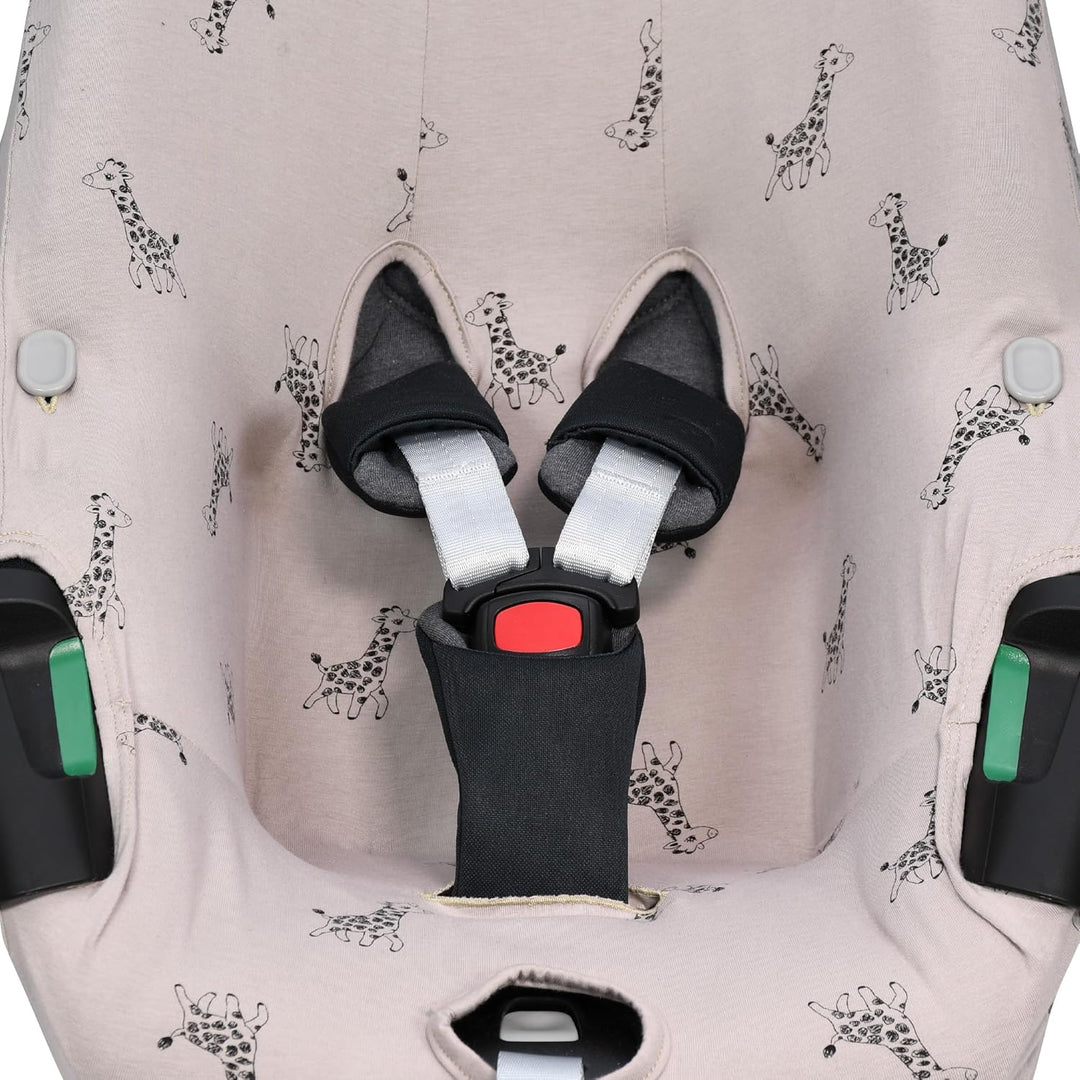 JYOKO KIDS Bezug kompatibel mit Maxi Cosi Pebble 360 Y FamilyFix 360, aus Baumwolle (Giraffe) Giraff