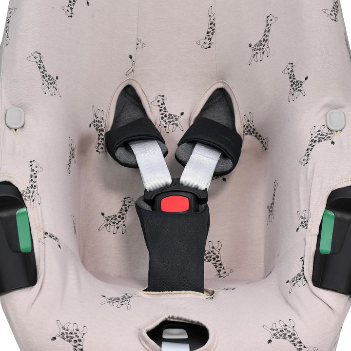 JYOKO KIDS Bezug kompatibel mit Maxi Cosi Pebble 360 Y FamilyFix 360, aus Baumwolle (Giraffe) Giraff