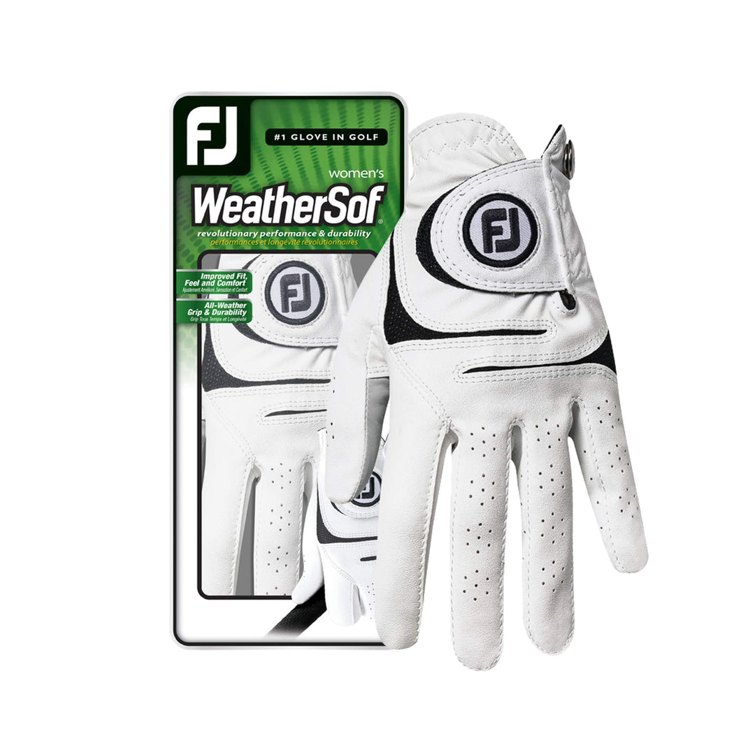 FootJoy WeatherSof Golfhandschuh für Damen, Weiss Weiss Medium / Large Rechts, Weiss Medium / Large