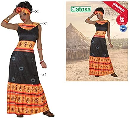 Atosa 38894 Afrikanische Tracht, Kostüm, Damen, Mehrfarbig, M-L