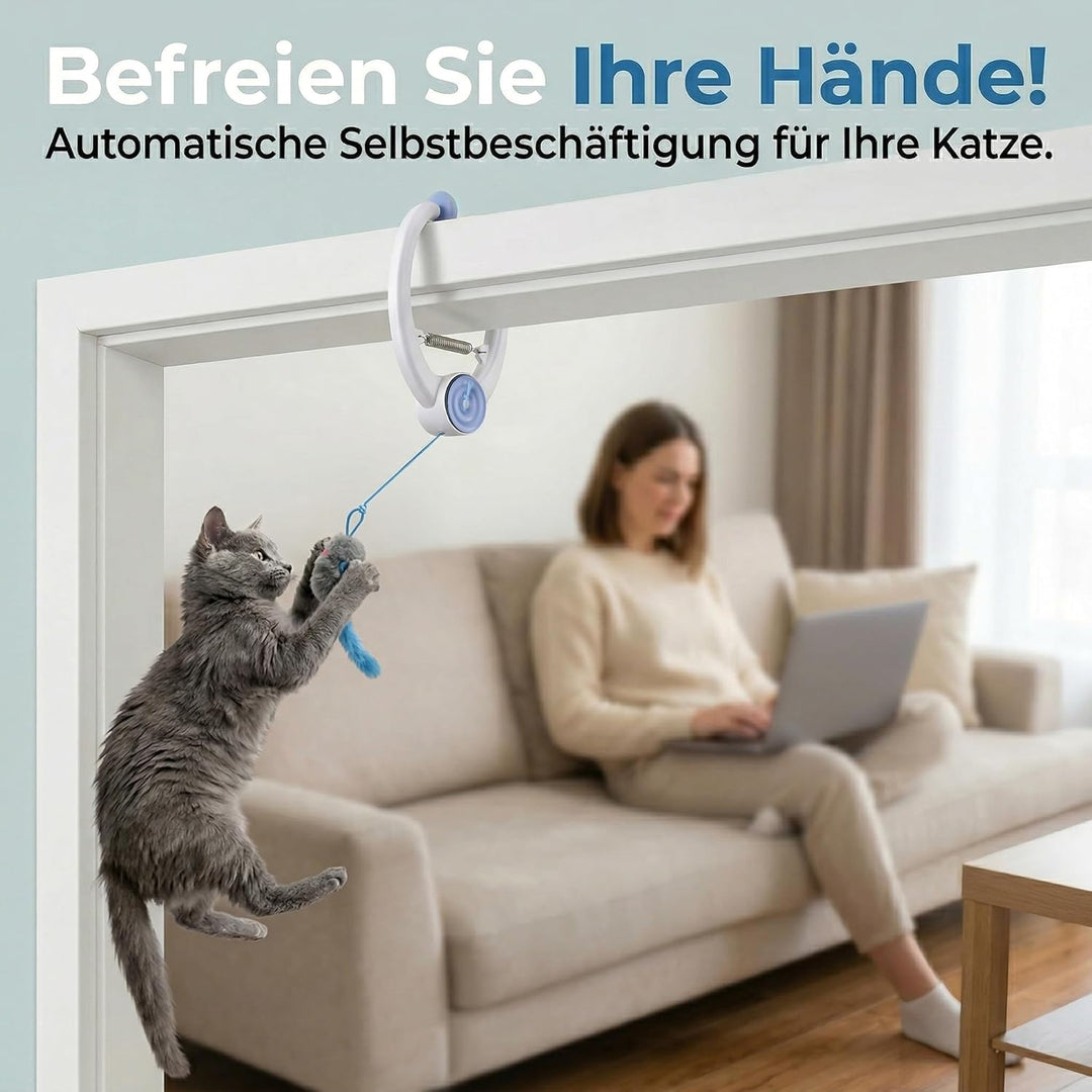 Automatisches Katzenspielzeug Interaktiv für Wohnungskatzen, Hängendes Spielzeug zur Selbstbeschäfti