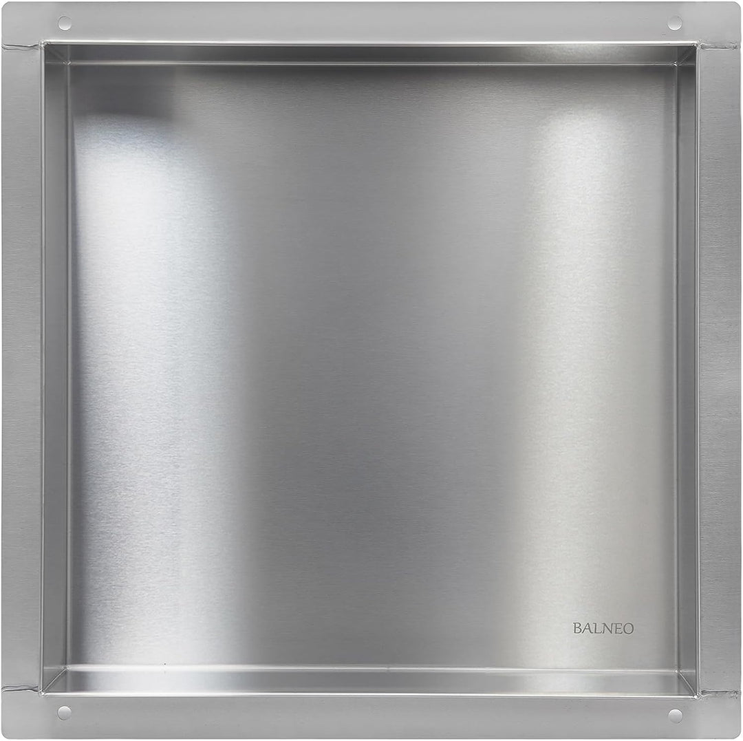 Balneo Wall-Box NO Rim wandnische dusche Edelstahl 30x30x7 cm Duschnische wasserdicht, Flexibler Nis