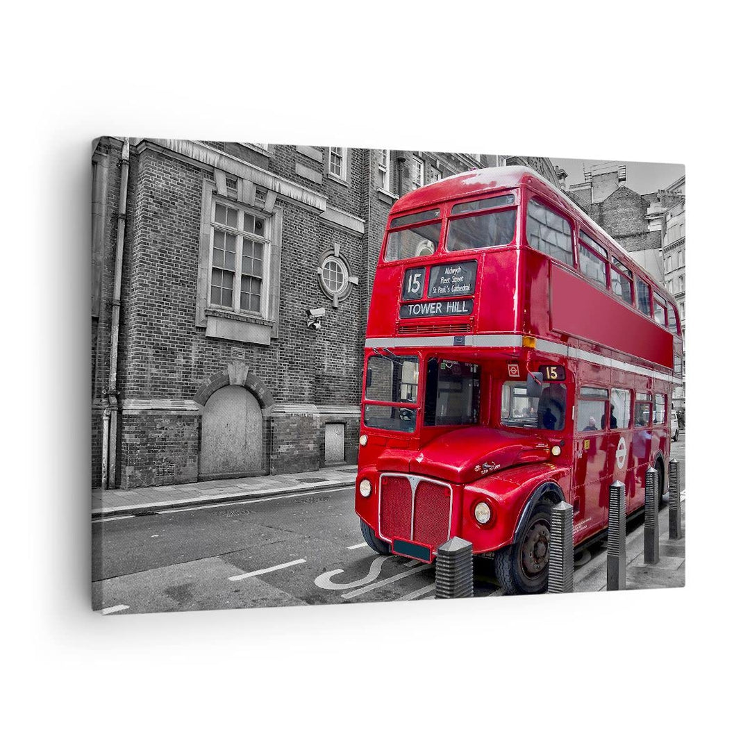 Bilder auf Leinwand Bus Denkmal London Geschichte Leinwandbild 70x50cm Wandbilder Dekoration Wohnzim