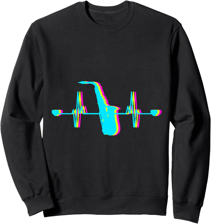 Herzschlag Saxophon Blasinstrument Saxophonist Blasorchester Sweatshirt