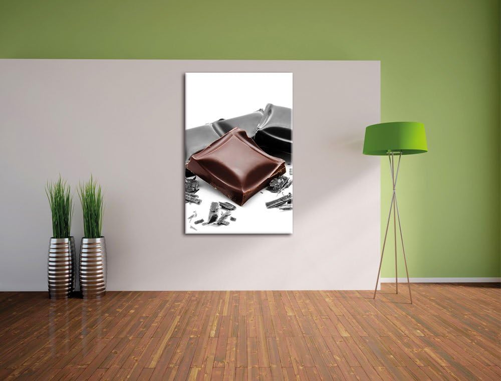 Pixxprint leckere Tafel Schokolade als Leinwandbild/Grösse: 100x70 cm/Wandbild/Kunstdruck/fertig bes