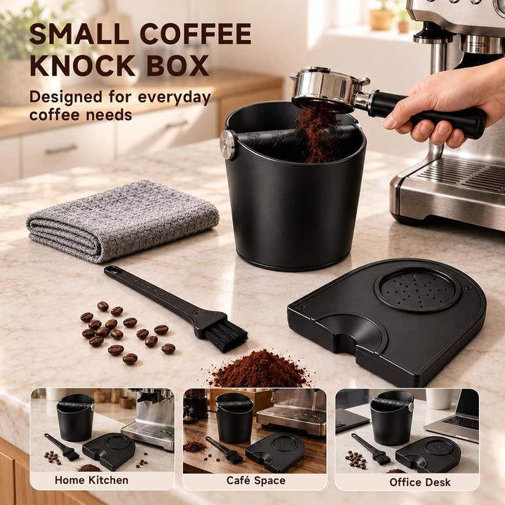 Abklopfbehälter für Siebträger, Knock Box Kaffeesatz Abschlagbehälter Set