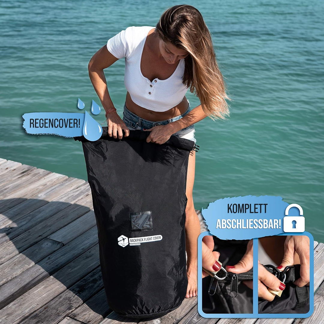 TWIVEE - 2 in 1 Rucksack Schutzhülle und Regenschutz - Flight Cover für Backpack - Flugzeug - Überzu