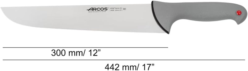 Arcos Serie Colour Proof - Metzgermesser - Klinge Nitrum Edelstahl 300 mm - HandGriff Polypropylen V