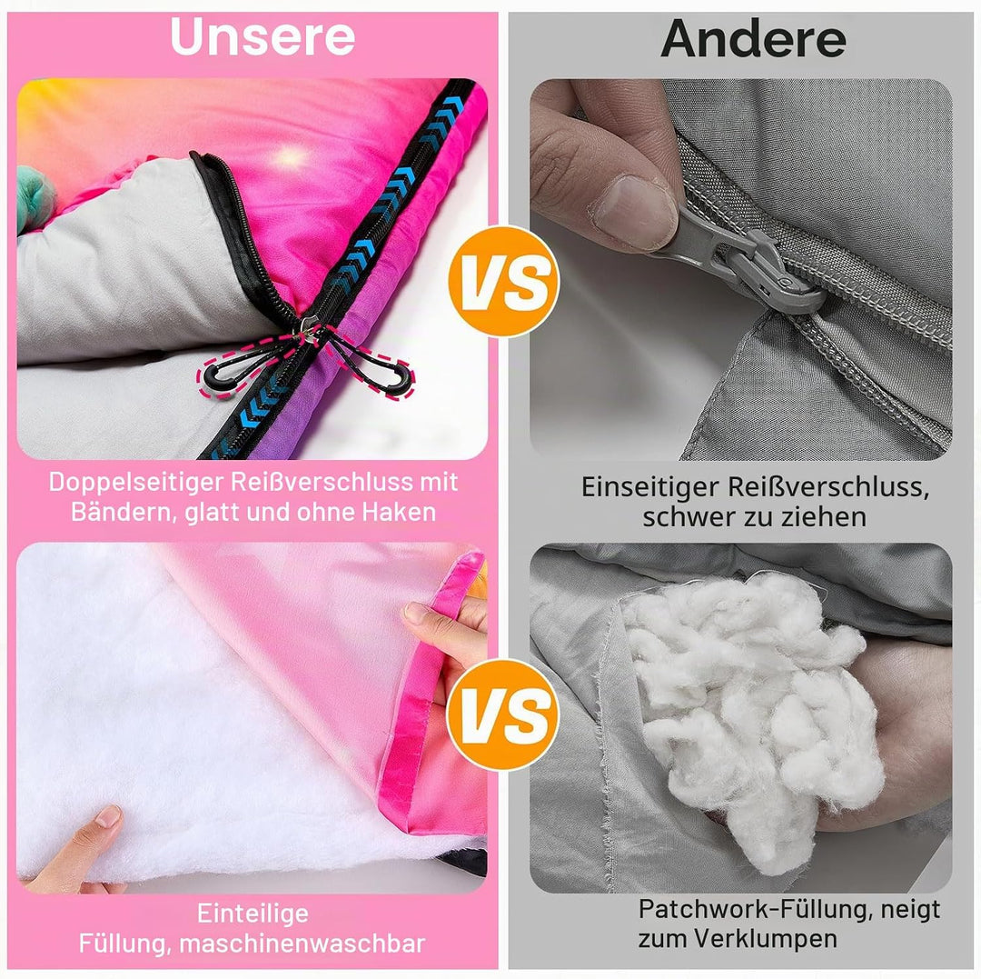 MHJY Shlafsack Camping für Jungen und Mädchen, Schlafsack Kinder ideal für Outdoor Camping Wandern B