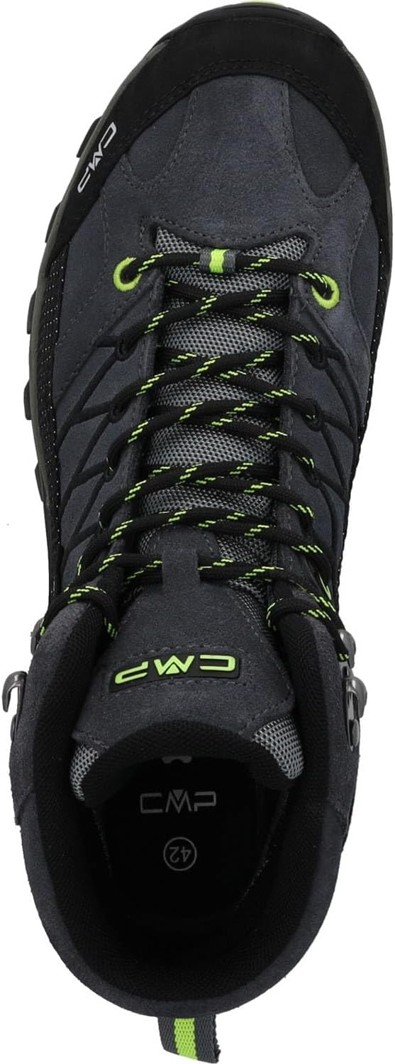 CMP Unisex Kinder Kids Rigel Mid Trekking Shoes Wp Wanderschuhe 40 EU Grau Gelb Fluo, 40 EU Grau Gel