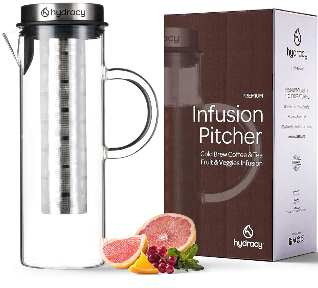 Cold Brew Kaffee Kalt Zubereiter,Glas Karaffe für Eiskaffee &amp; Eistee 1,5L | Deckel aus Edelstahl und