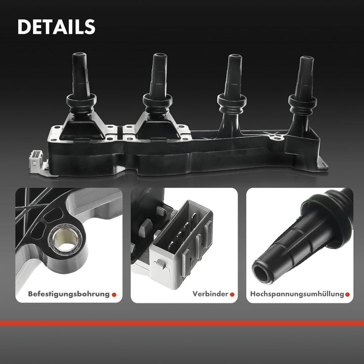 Frankberg Zündspule Zündmodul Kompatibel mit Berlingo 1.6L 2000-2011 C2 1.6L 2003-2009 C3 Pluriel 1.