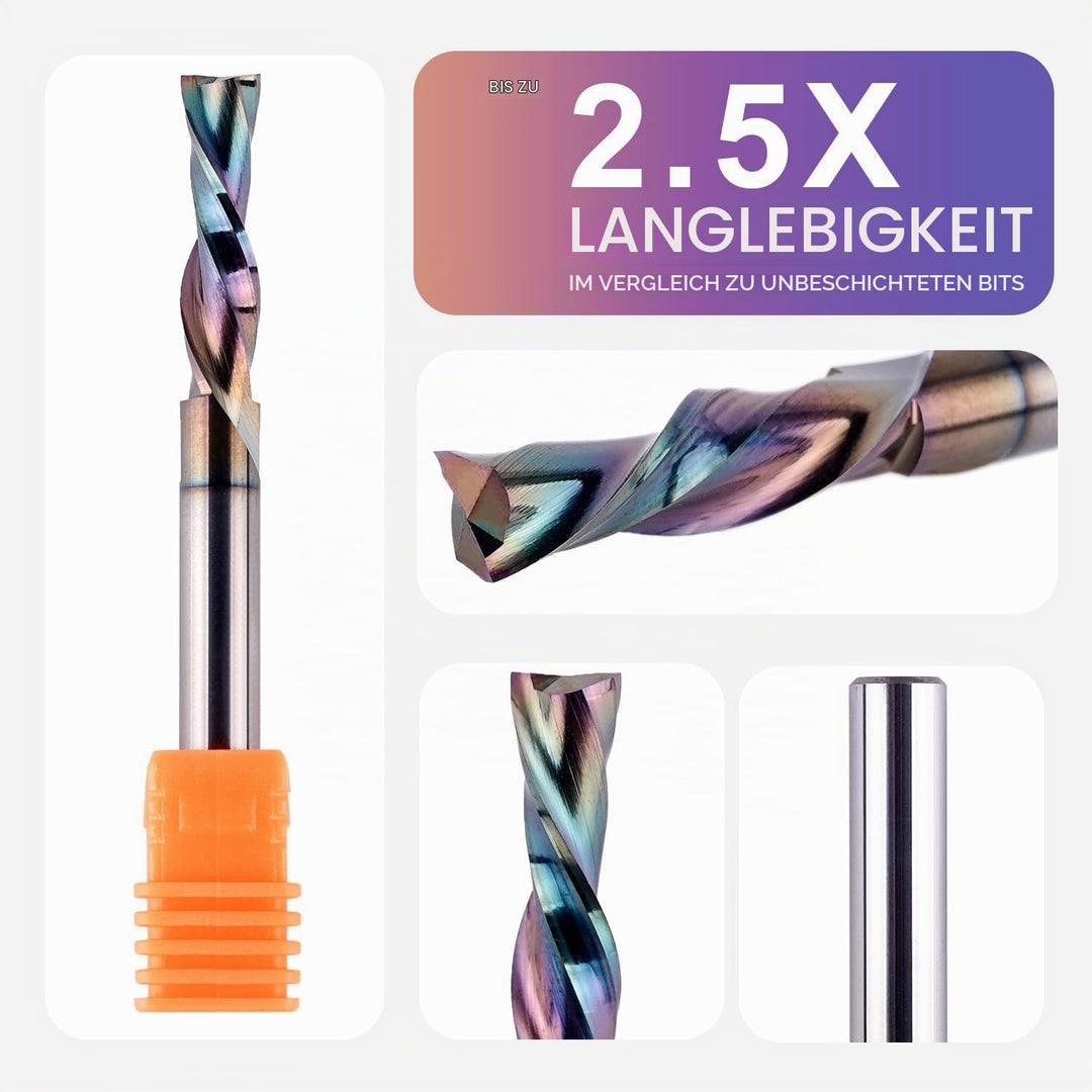 SpeTool Spiralnutfräser 6mm Schaft Downcut 24mm Schnittlänge Nutfräser Spiralfräser mit SPE-X Beschi