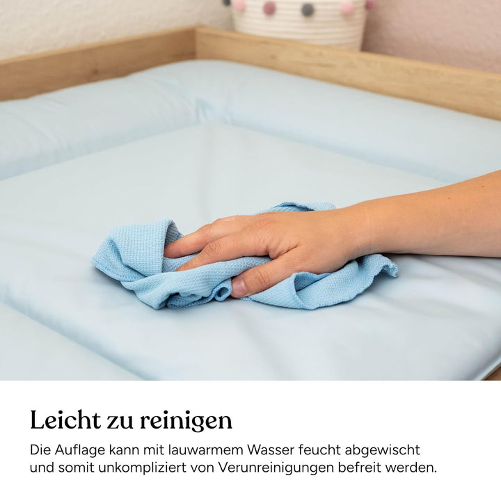 Ehrenkind® Abwaschbare Wickelauflage - Hygienisch, Sicher und Vielseitig in Hellblau | Wickelauflage
