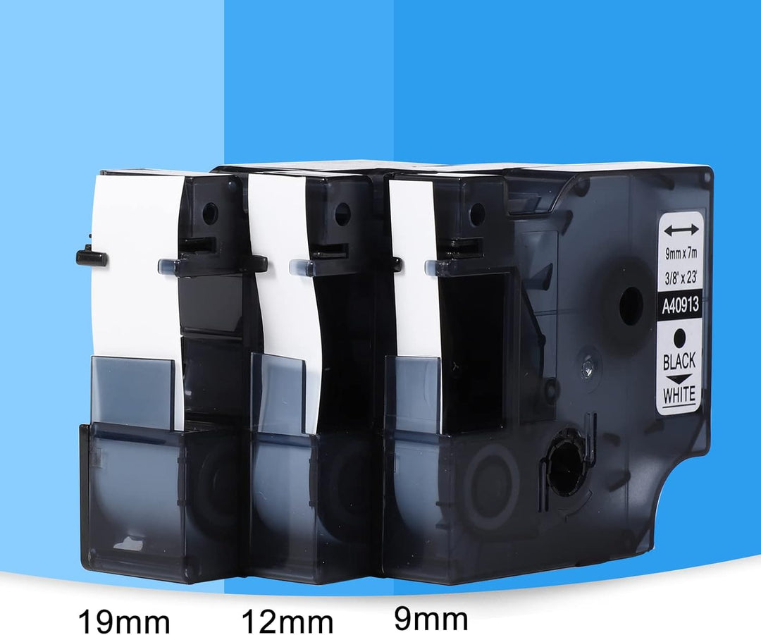 Aken Etikettenband Kompatibel mit Dymo D1 45803 19mm x 7m Schwarz auf Weiss S0720830S, Kompatibel mi