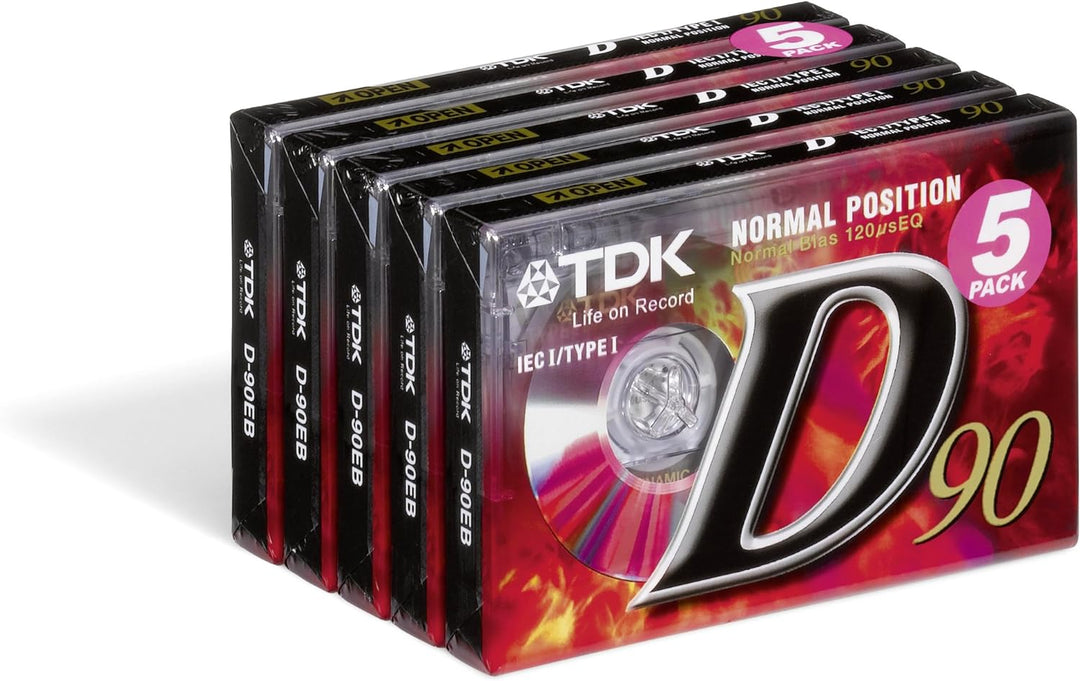 TDK T02456 Audio Kassette D-90 (5 Stück) 90 Minuten Spielzeit